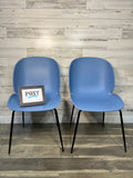 Set Of Two Blue Modern Beetle Chairs