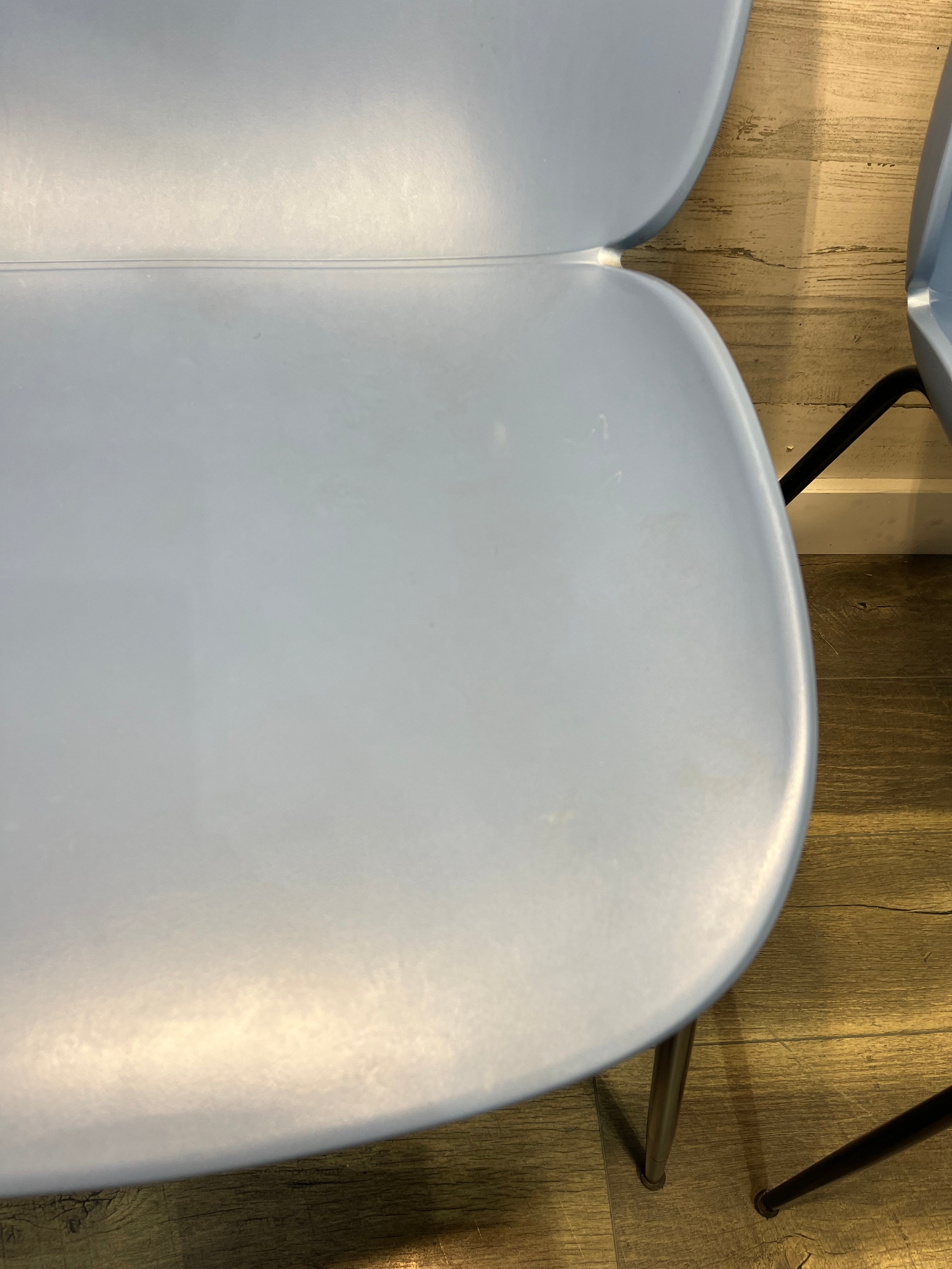 Set Of Two Blue Modern Beetle Chairs